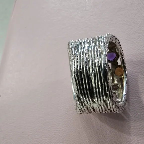 Custom Made Organic Style Sterling Silver Ring - Picture 4 of 10